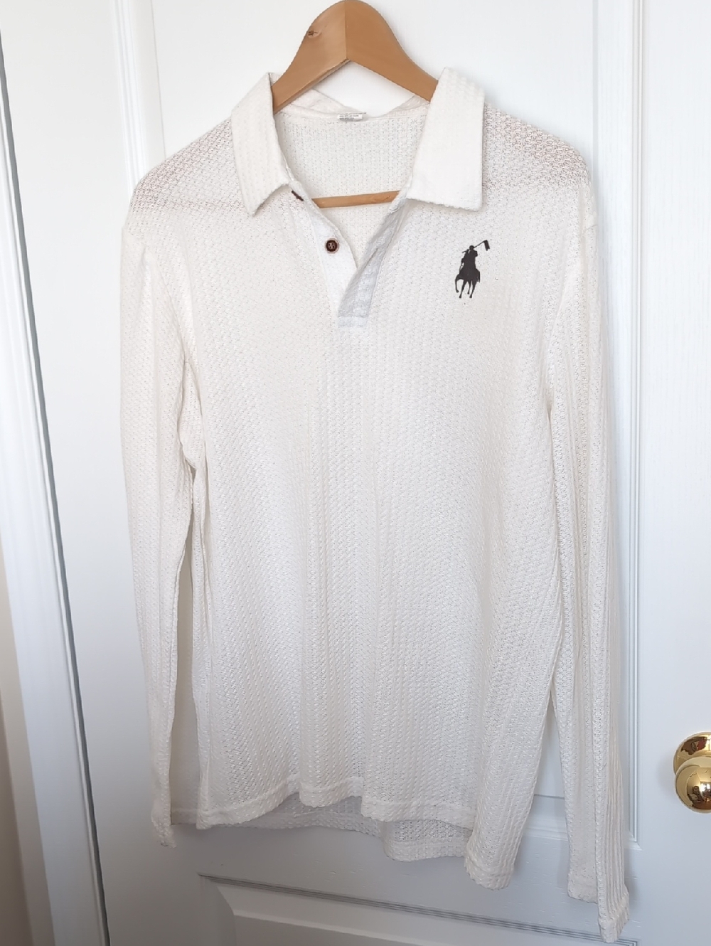 Classic Long-Sleeve Polo Shirt - White